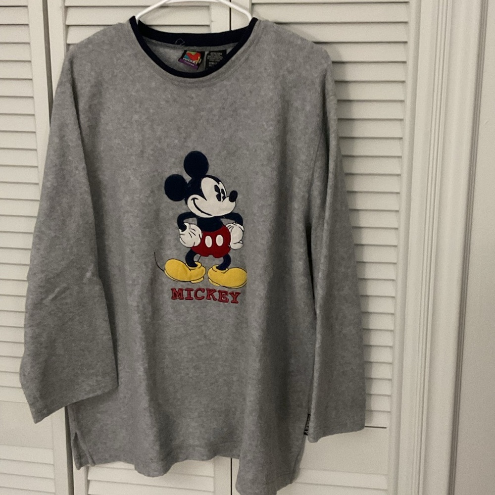 Disney Mickey Mouse Long Sleeve Gray fleece Shirt